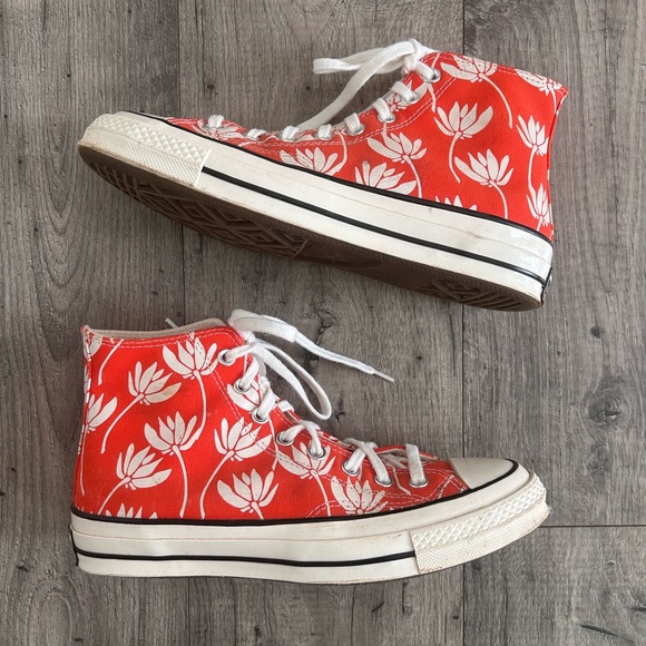 Converse Chuck Taylor 70 High Summer Spirit Bright Poppy High-Tops Size 10 - Picture 2 of 11